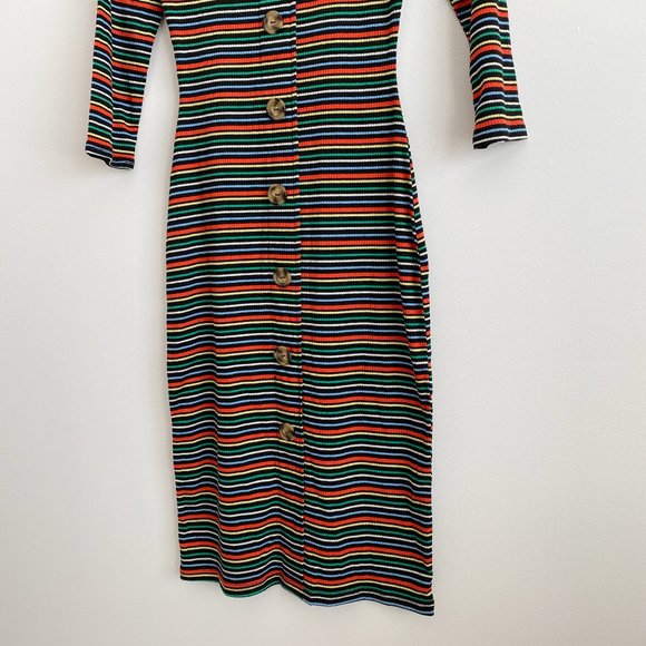 Ultra Flirt Womens Bodycon Dress Franklin Stripe, Knee Length, XS - Picture 4 of 12